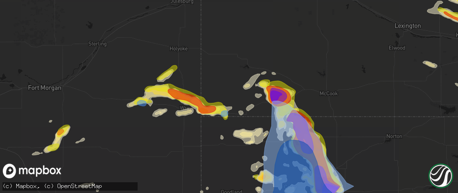 Hail map in Parks, NE on June 20, 2026