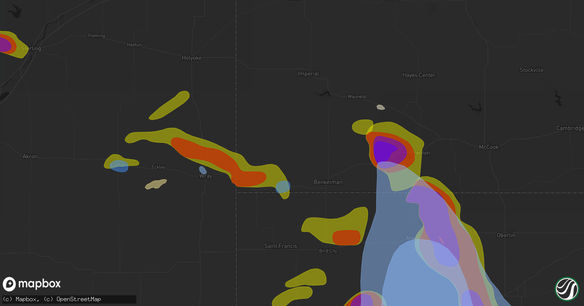 Hail map in Parks, NE on June 20, 2026