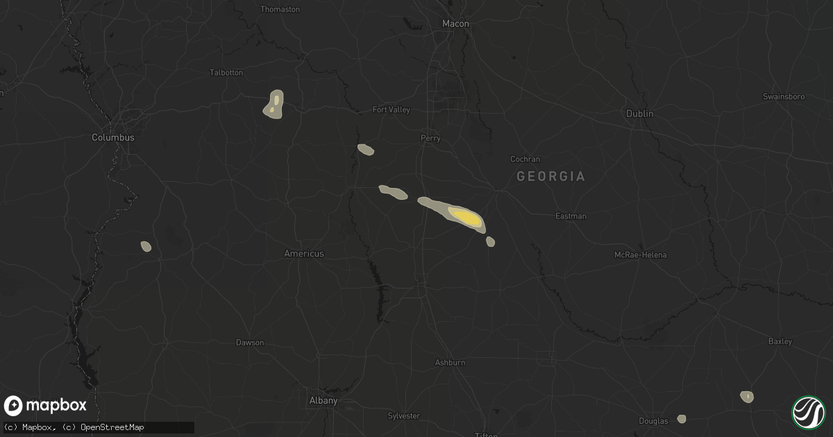 Hail map in Pinehurst, GA on June 20, 2026