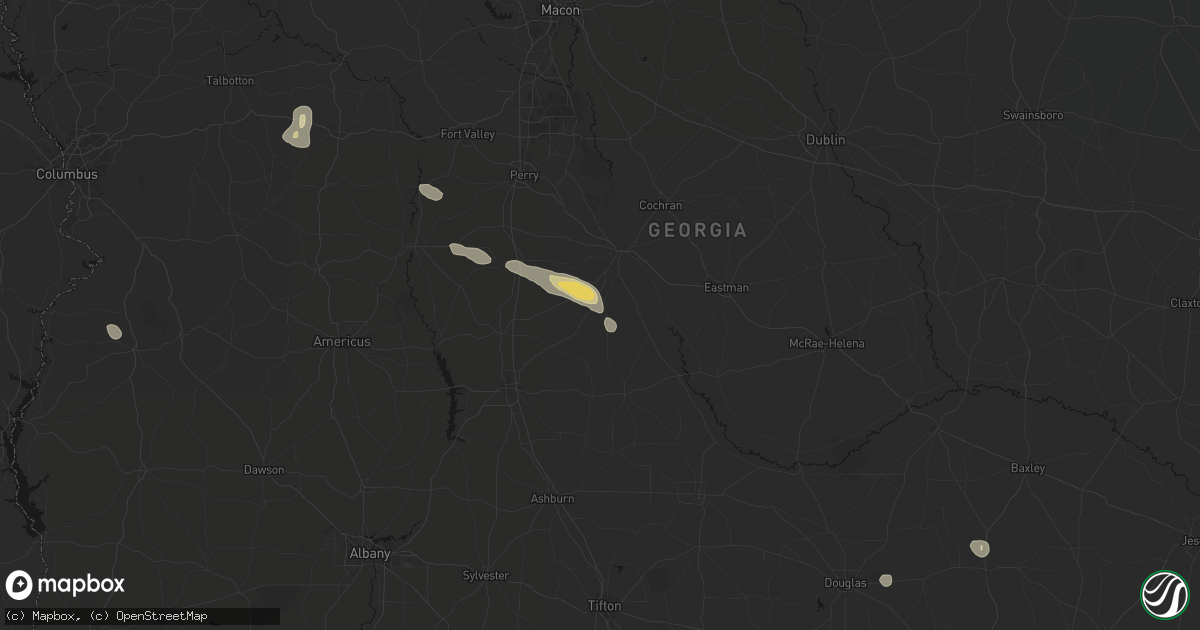 Hail map in Pineview, GA on June 20, 2026
