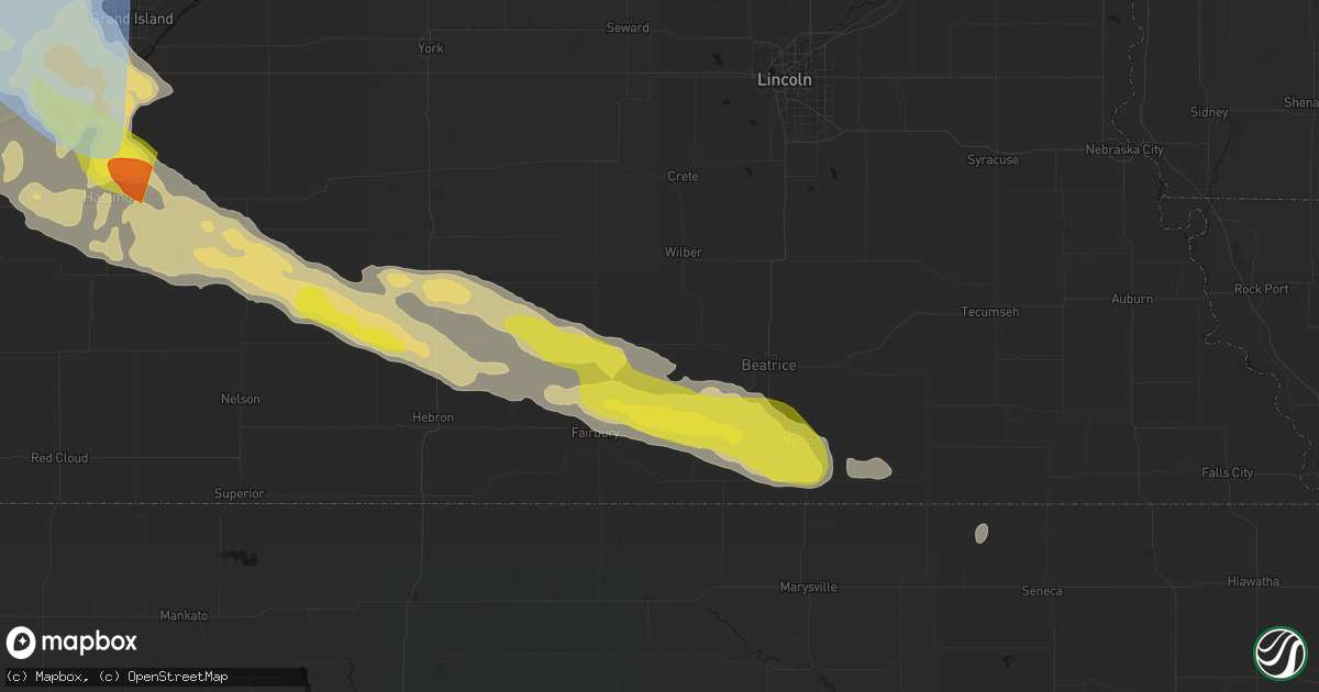 Hail map in Plymouth, NE on June 20, 2026