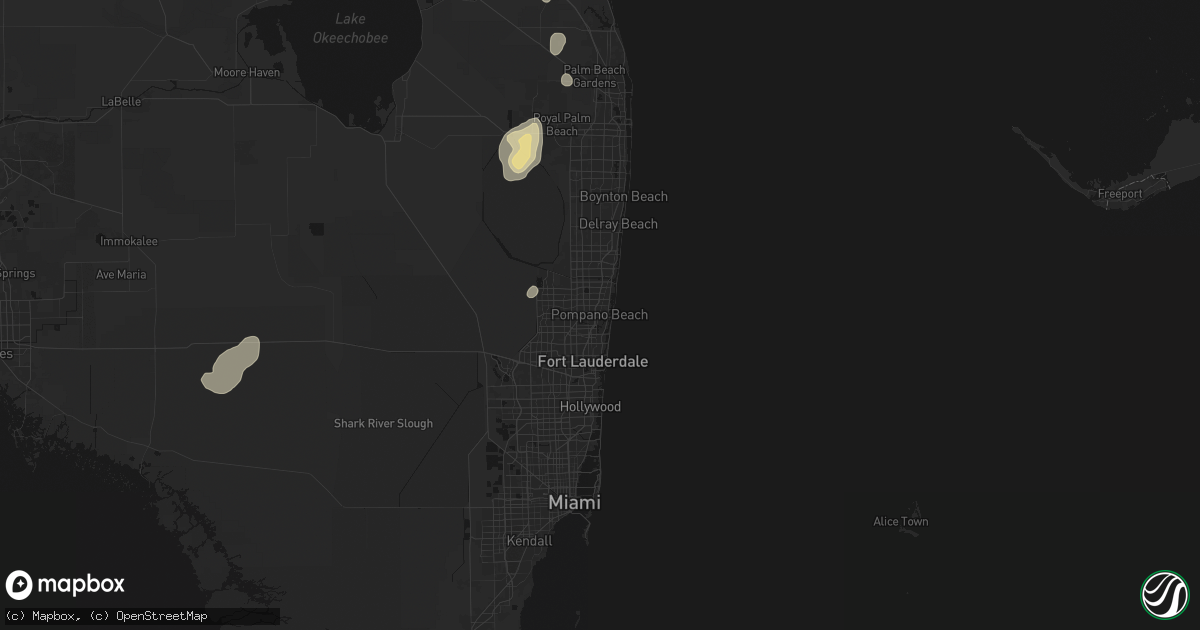 Hail map in Pompano Beach, FL on June 20, 2026