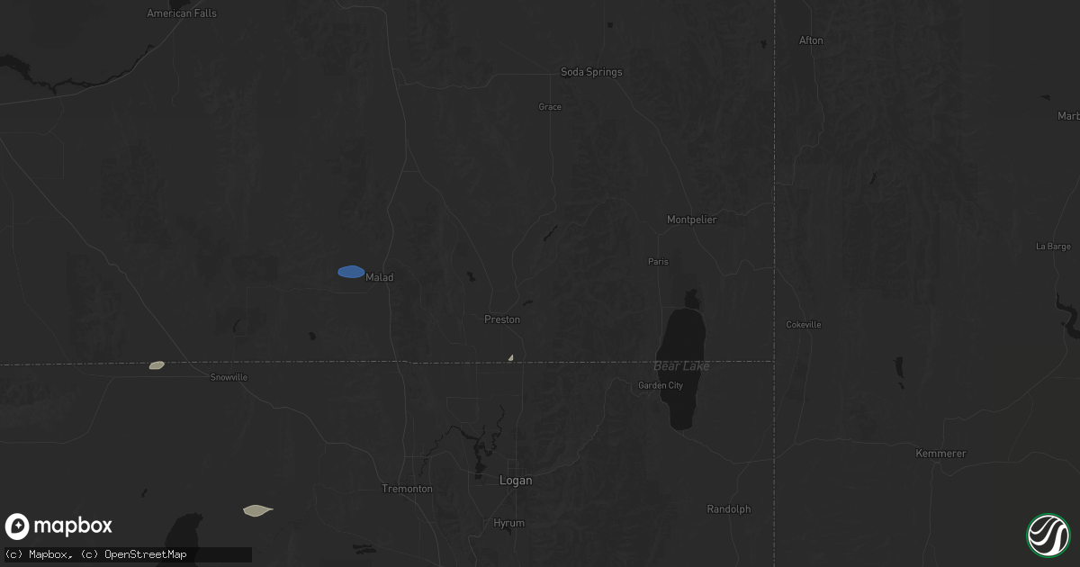 Hail map in Preston, ID on June 20, 2026