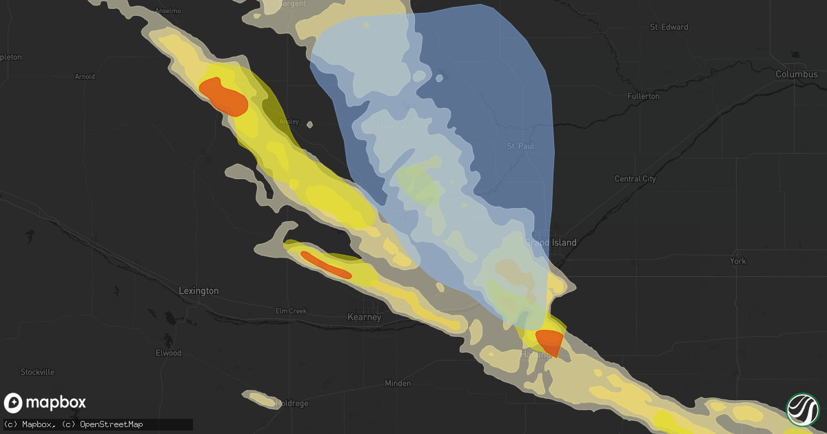 Hail map in Ravenna, NE on June 20, 2026