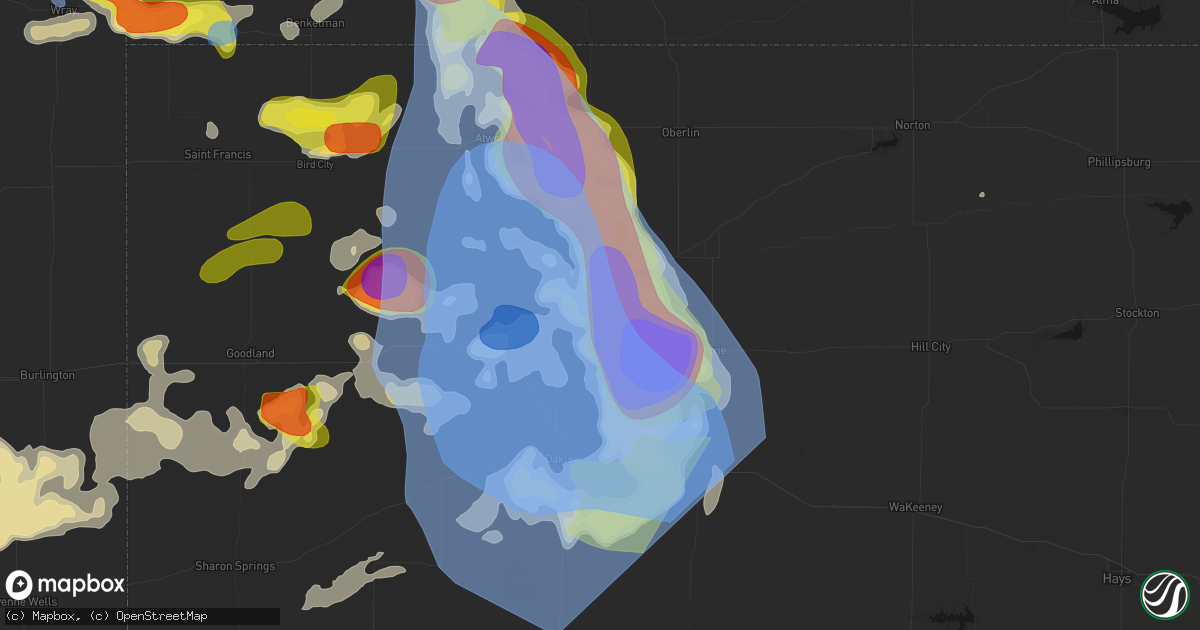Hail map in Rexford, KS on June 20, 2026