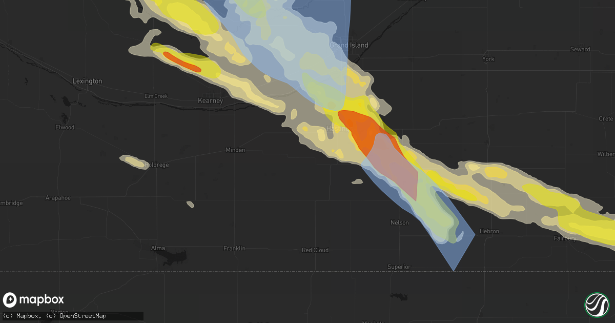 Hail map in Roseland, NE on June 20, 2026