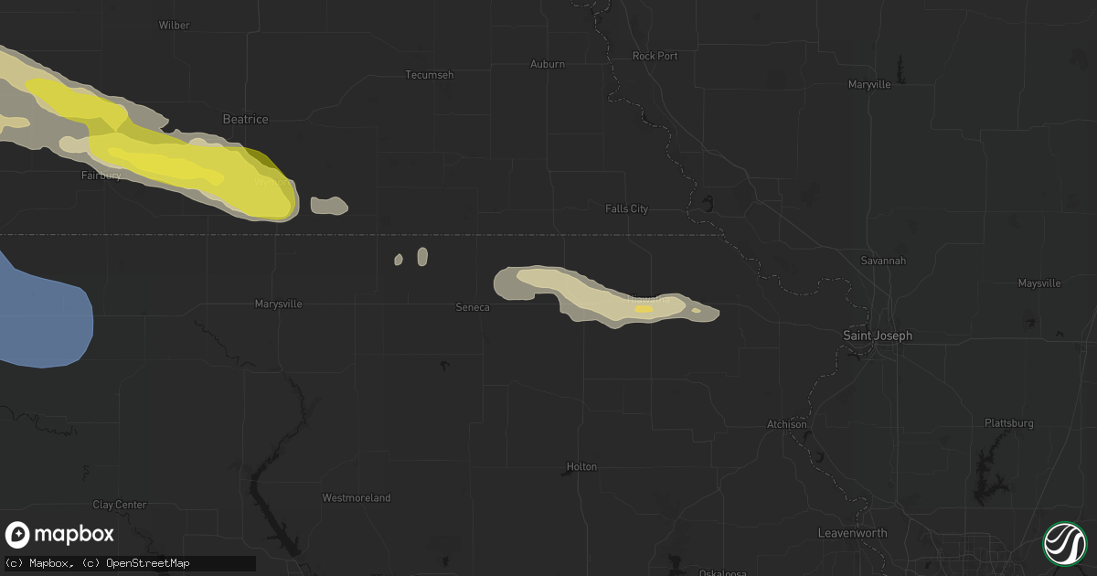 Hail map in Sabetha, KS on June 20, 2026