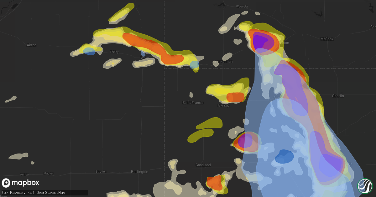 Hail map in Saint Francis, KS on June 20, 2026