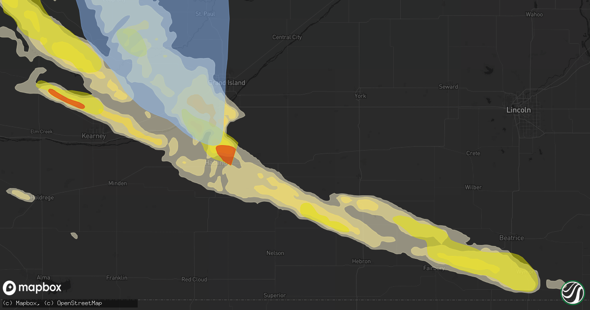 Hail map in Saronville, NE on June 20, 2026