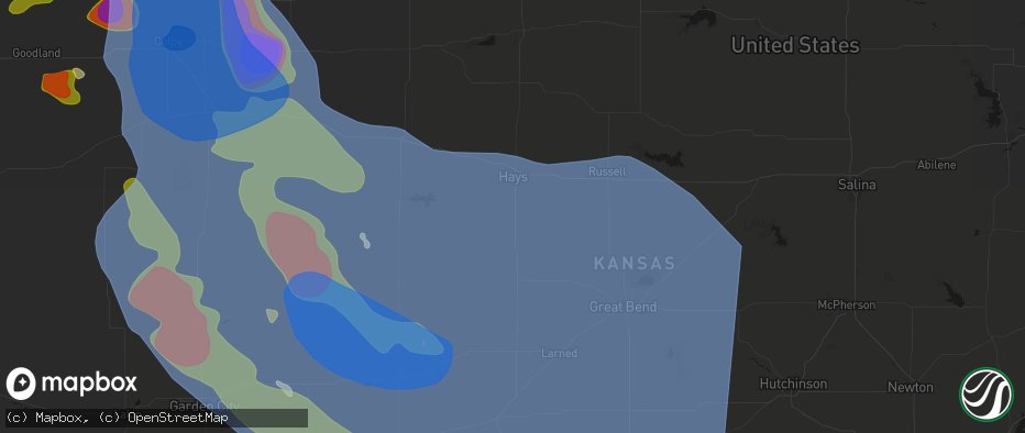Hail map in Schoenchen, KS on June 20, 2026