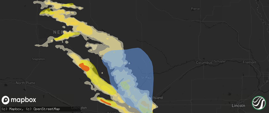 Hail map in Scotia, NE on June 20, 2026