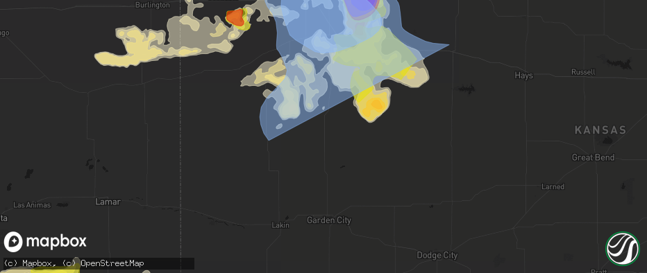 Hail map in Scott City, KS on June 20, 2026