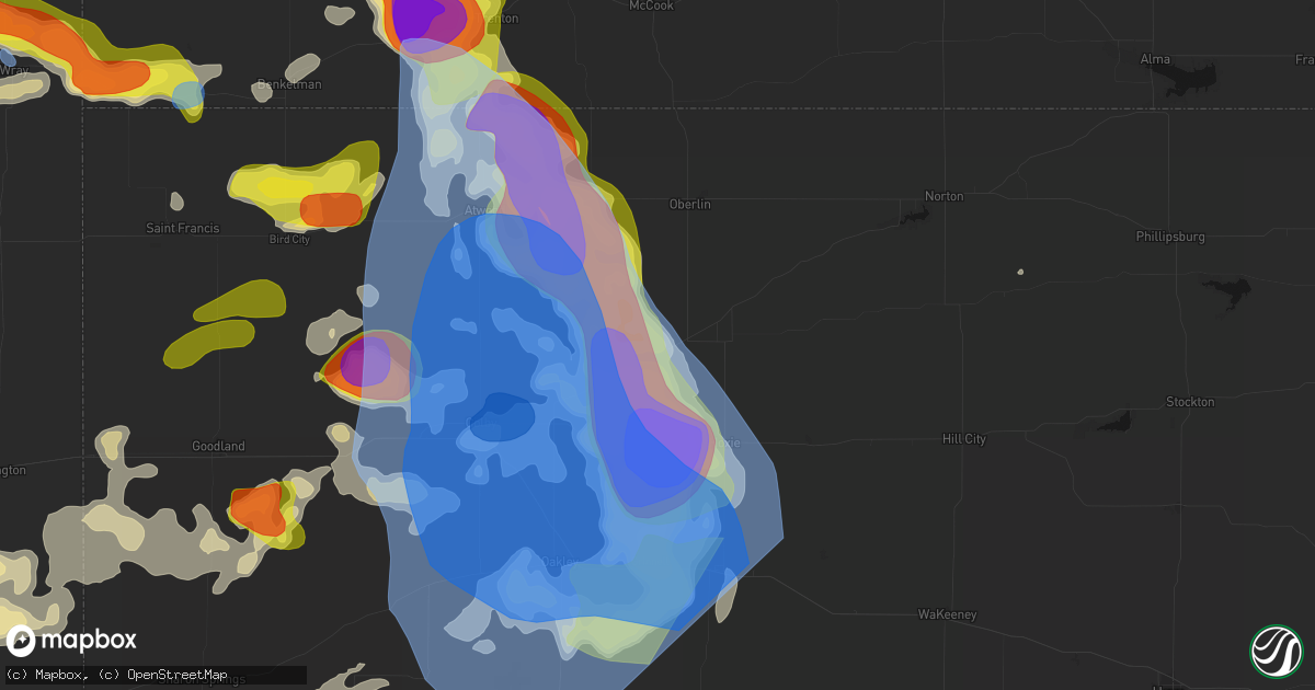 Hail map in Selden, KS on June 20, 2026