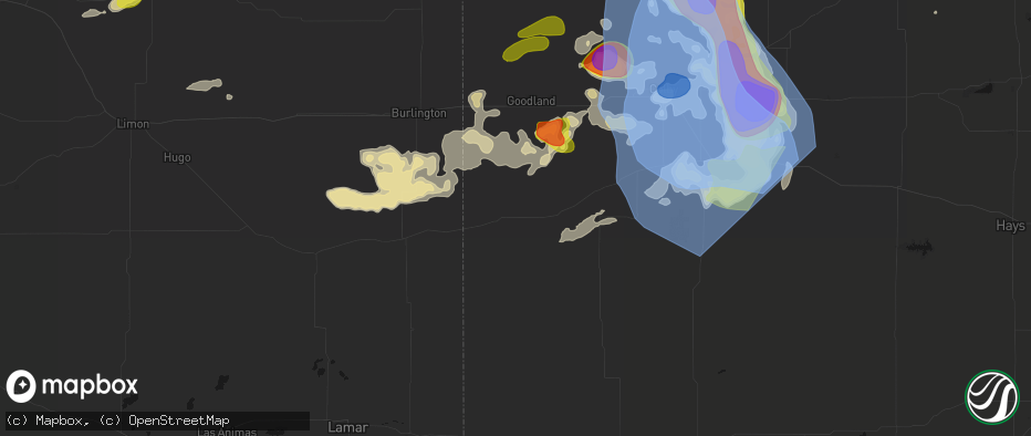 Hail map in Sharon Springs, KS on June 20, 2026