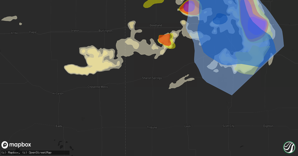 Hail map in Sharon Springs, KS on June 20, 2026