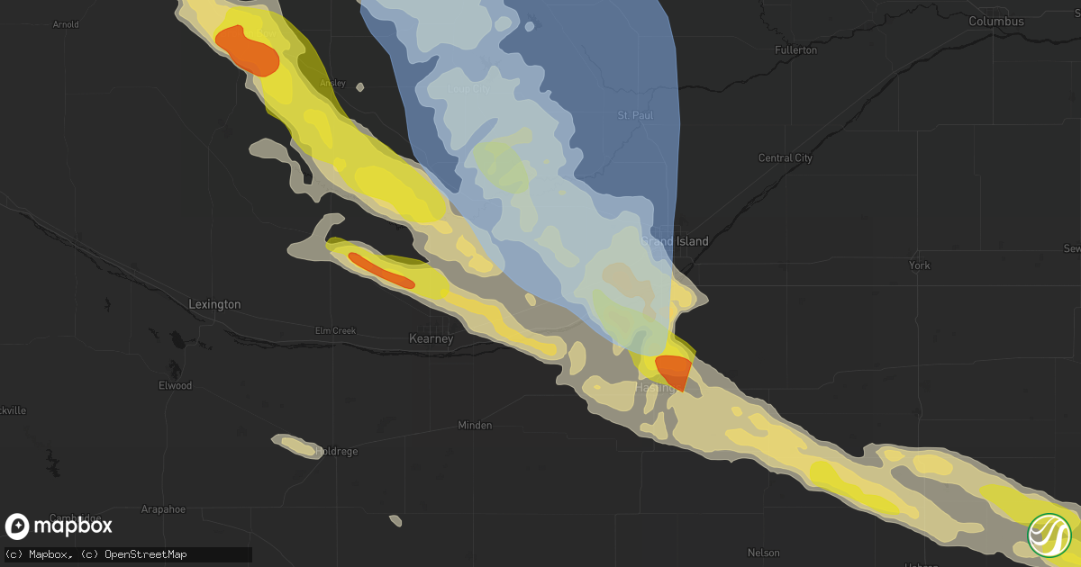 Hail map in Shelton, NE on June 20, 2026