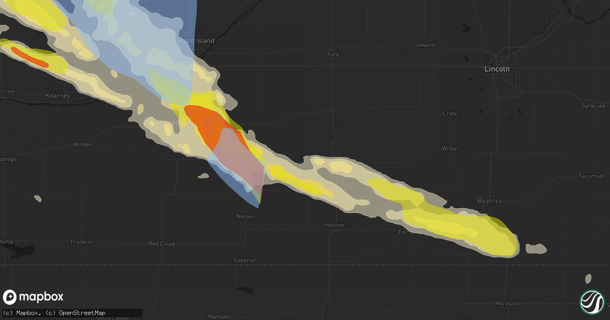 Hail map in Shickley, NE on June 20, 2026