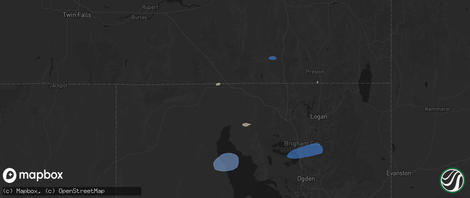 Hail map in Snowville, UT on June 20, 2026