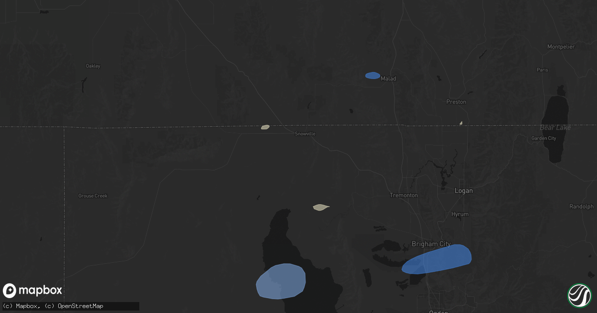 Hail map in Snowville, UT on June 20, 2026