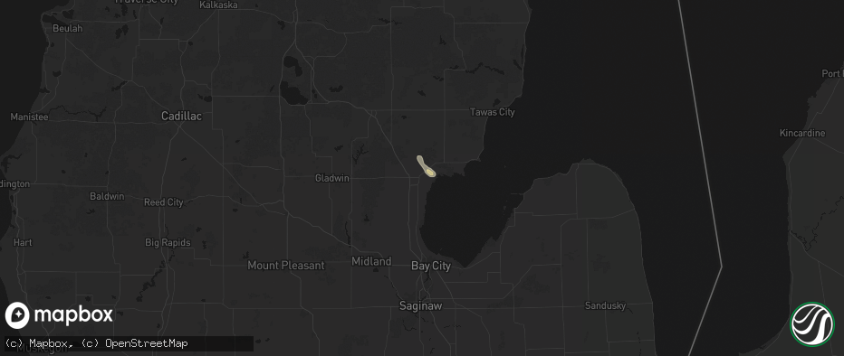 Hail map in Standish, MI on June 20, 2026