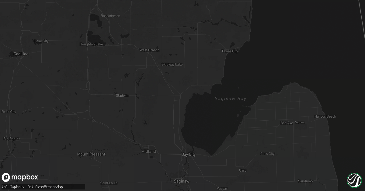 Hail map in Standish, MI on June 20, 2026