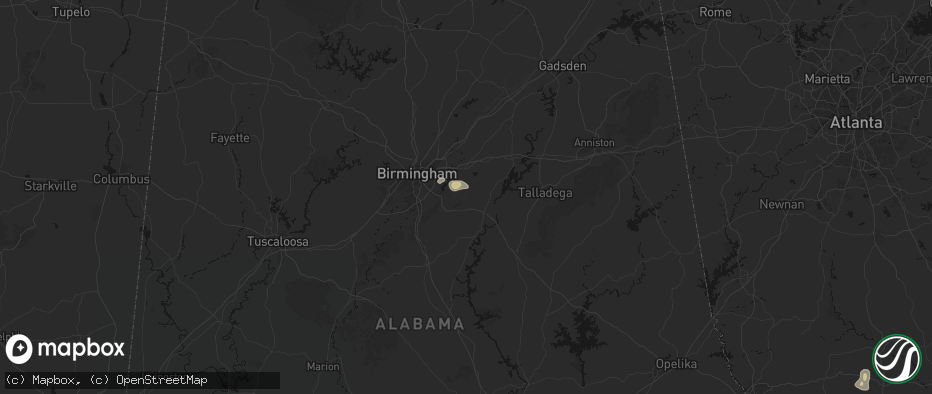 Hail map in Sterrett, AL on June 20, 2026