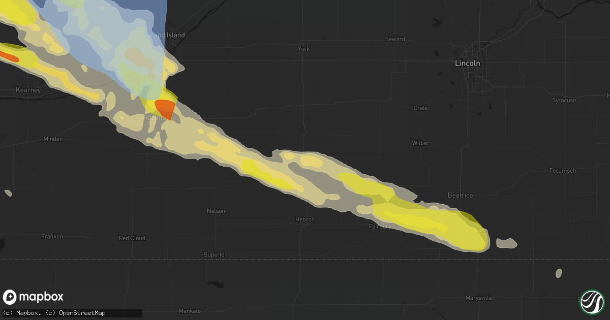 Hail map in Strang, NE on June 20, 2026