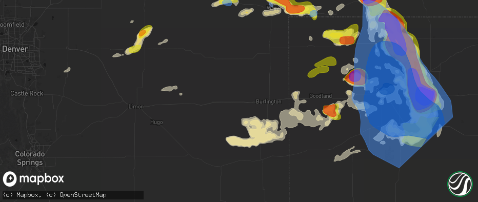 Hail map in Stratton, CO on June 20, 2026