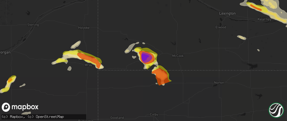 Hail map in Stratton, NE on June 20, 2026