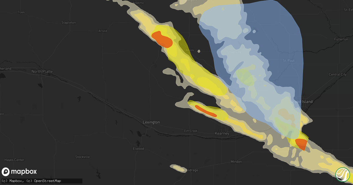 Hail map in Sumner, NE on June 20, 2026