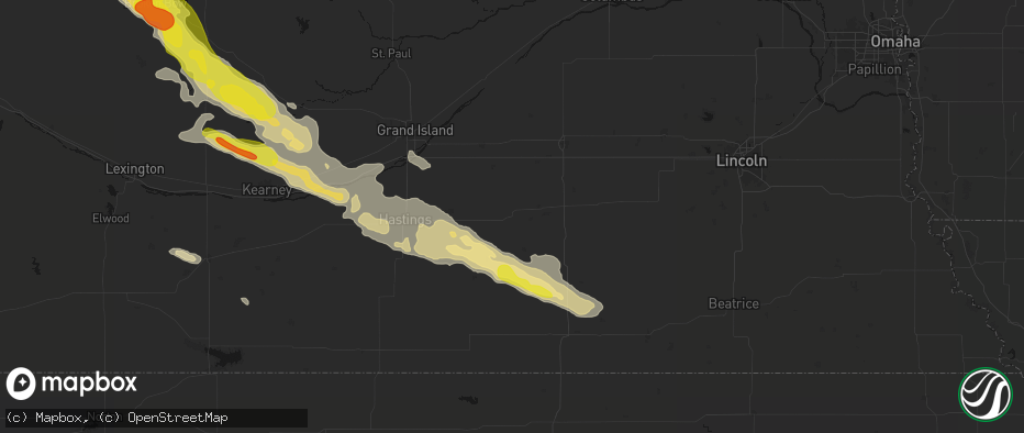 Hail map in Sutton, NE on June 20, 2026