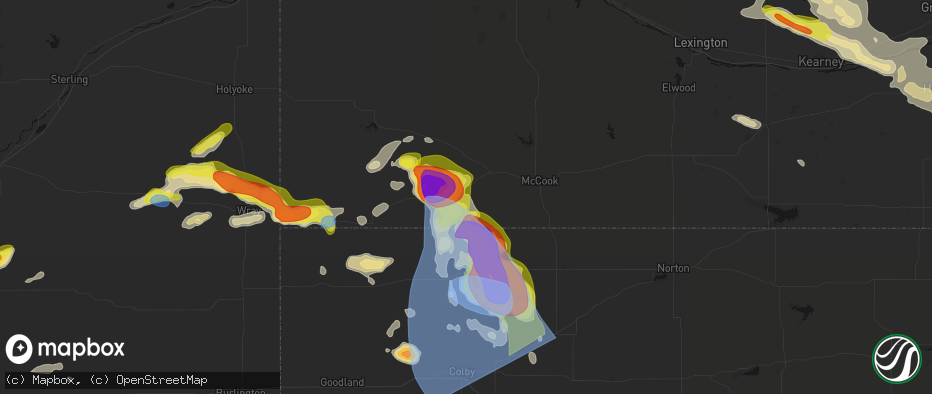 Hail map in Trenton, NE on June 20, 2026