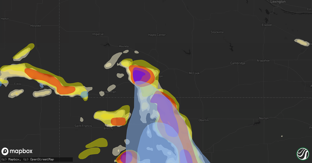 Hail map in Trenton, NE on June 20, 2026