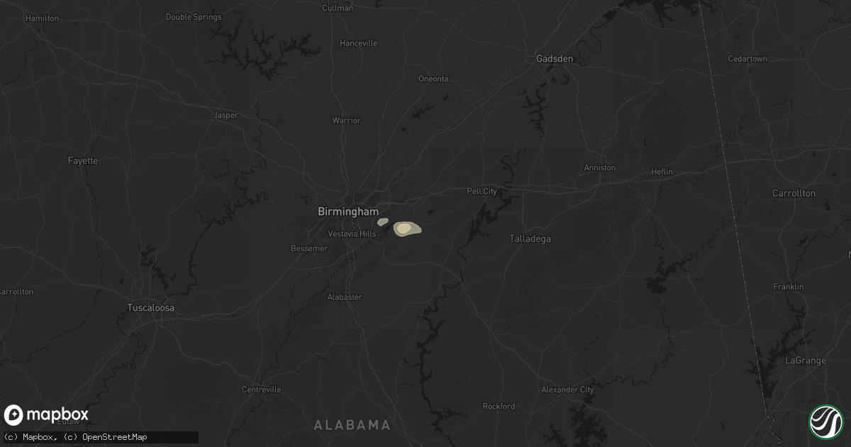 Hail map in Vandiver, AL on June 20, 2026