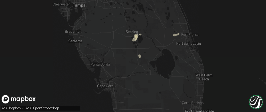 Hail map in Venus, FL on June 20, 2026