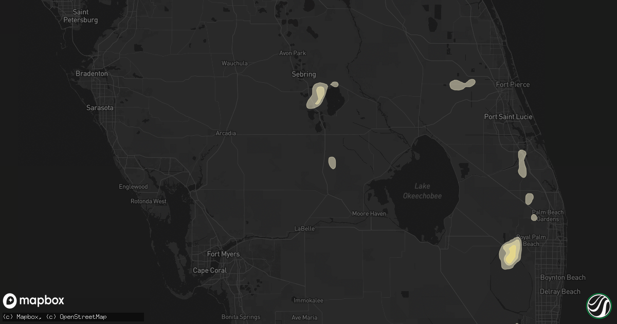 Hail map in Venus, FL on June 20, 2026