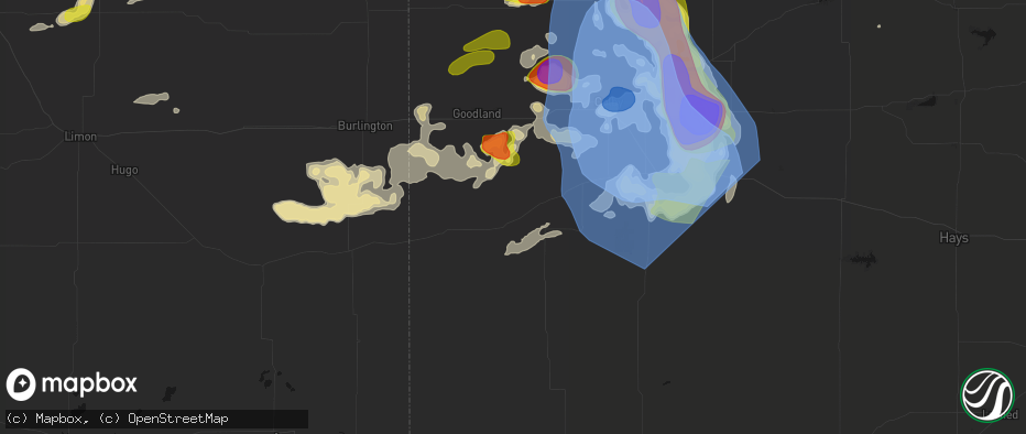 Hail map in Wallace, KS on June 20, 2026
