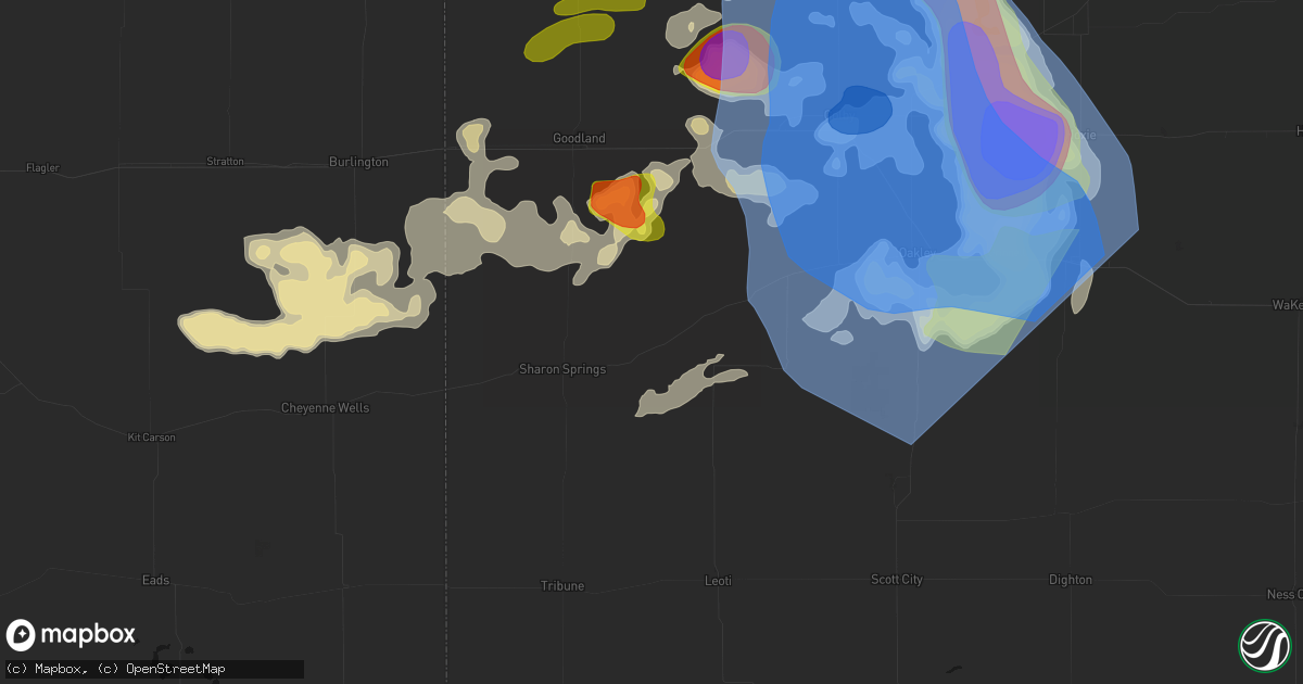 Hail map in Wallace, KS on June 20, 2026