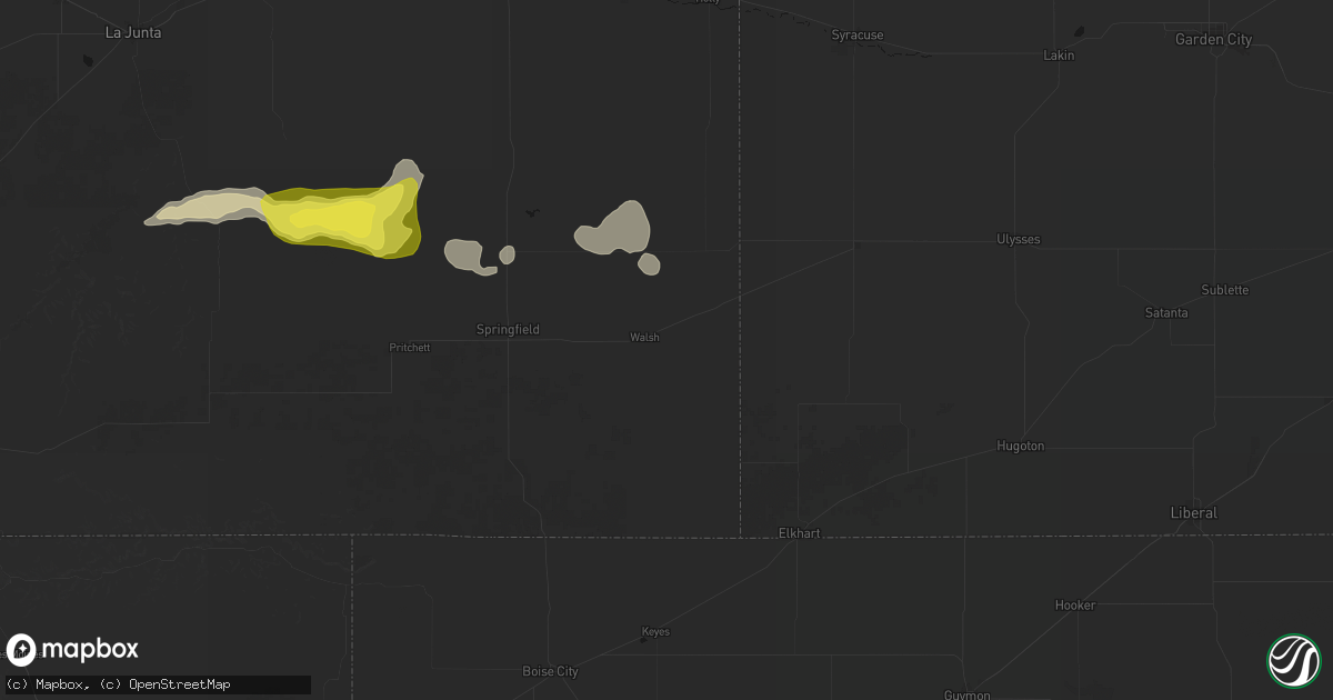 Hail map in Walsh, CO on June 20, 2026