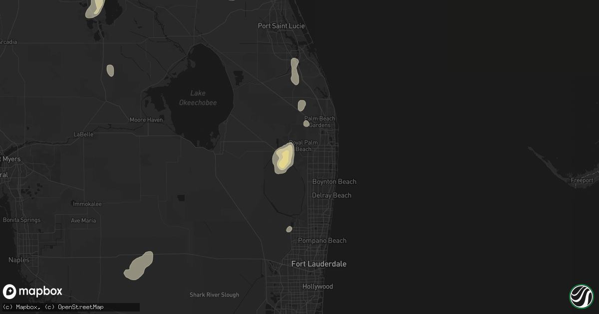 Hail map in Wellington, FL on June 20, 2026