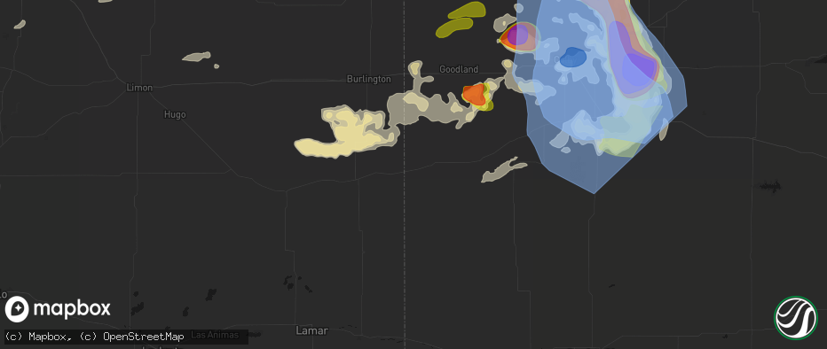 Hail map in Weskan, KS on June 20, 2026
