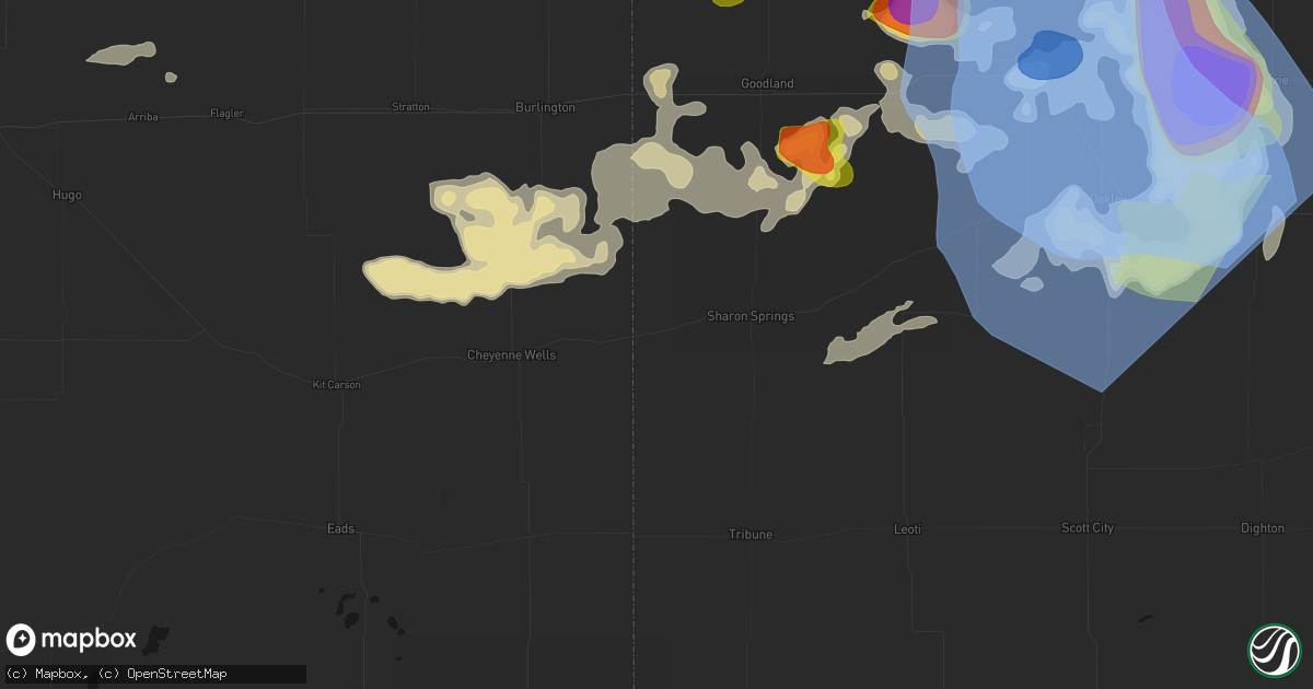 Hail map in Weskan, KS on June 20, 2026
