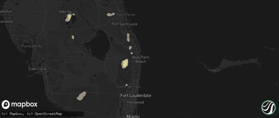 Hail map in West Palm Beach, FL on June 20, 2026