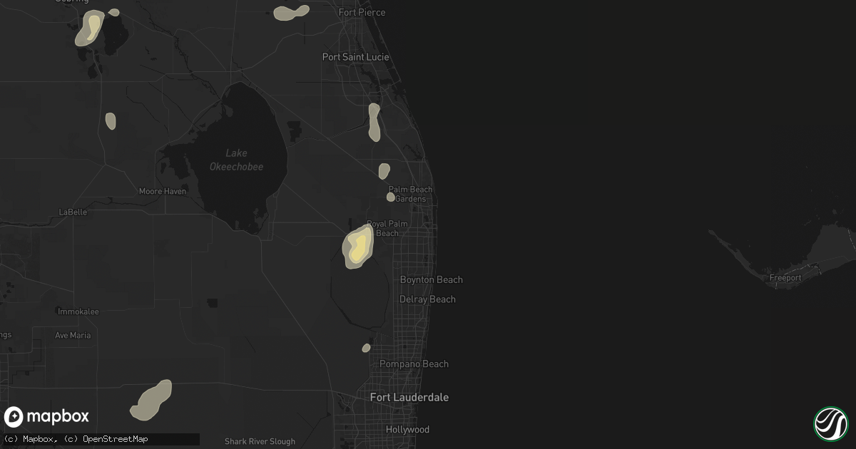Hail map in West Palm Beach, FL on June 20, 2026