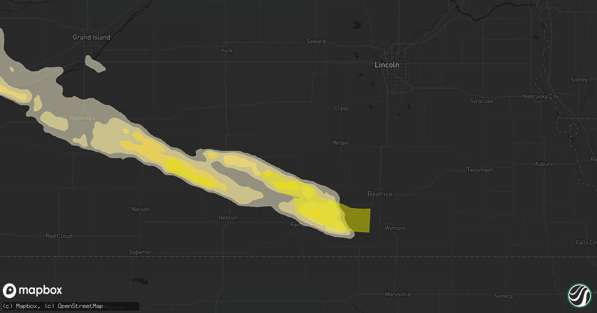 Hail map in Western, NE on June 20, 2026