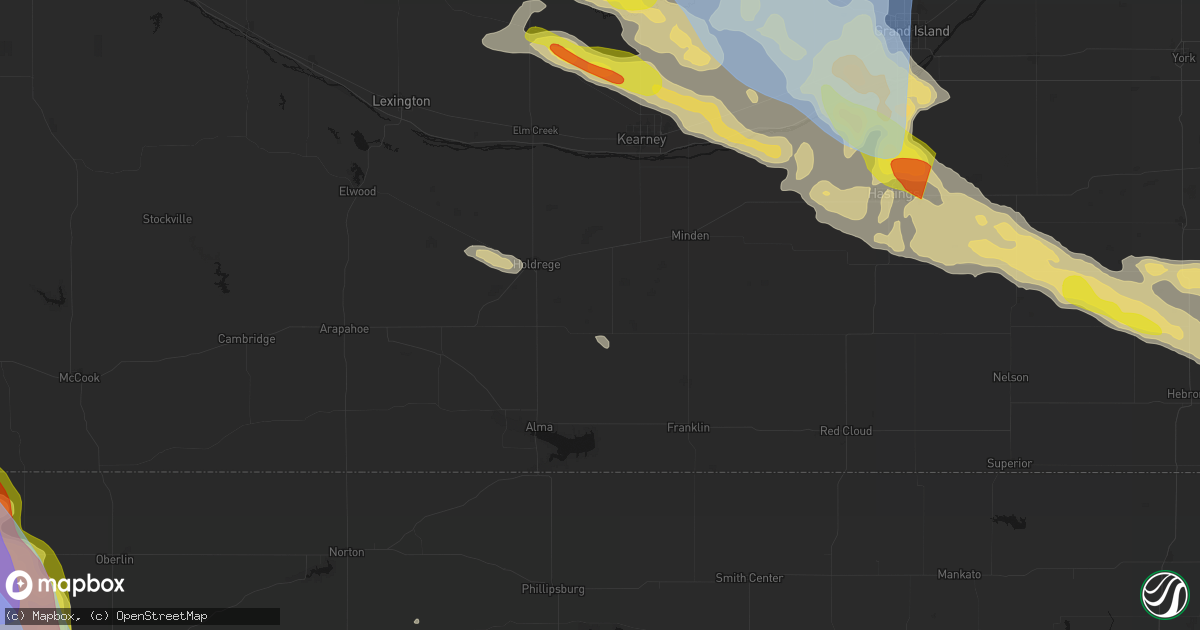 Hail map in Wilcox, NE on June 20, 2026