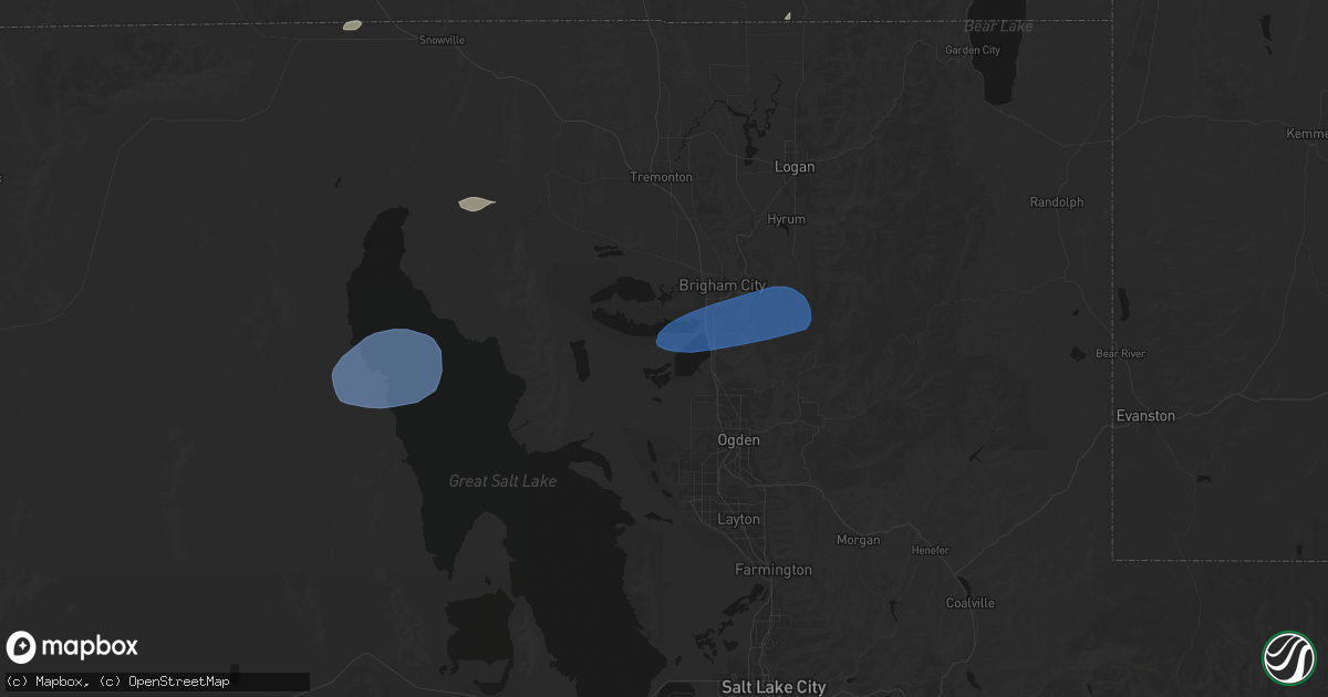 Hail map in Willard, UT on June 20, 2026
