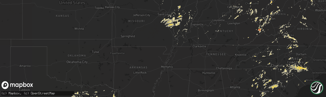 Hail map in Georgia on June 21, 2011