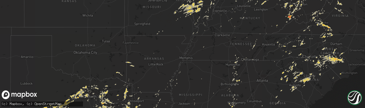 Hail map on June 21, 2011