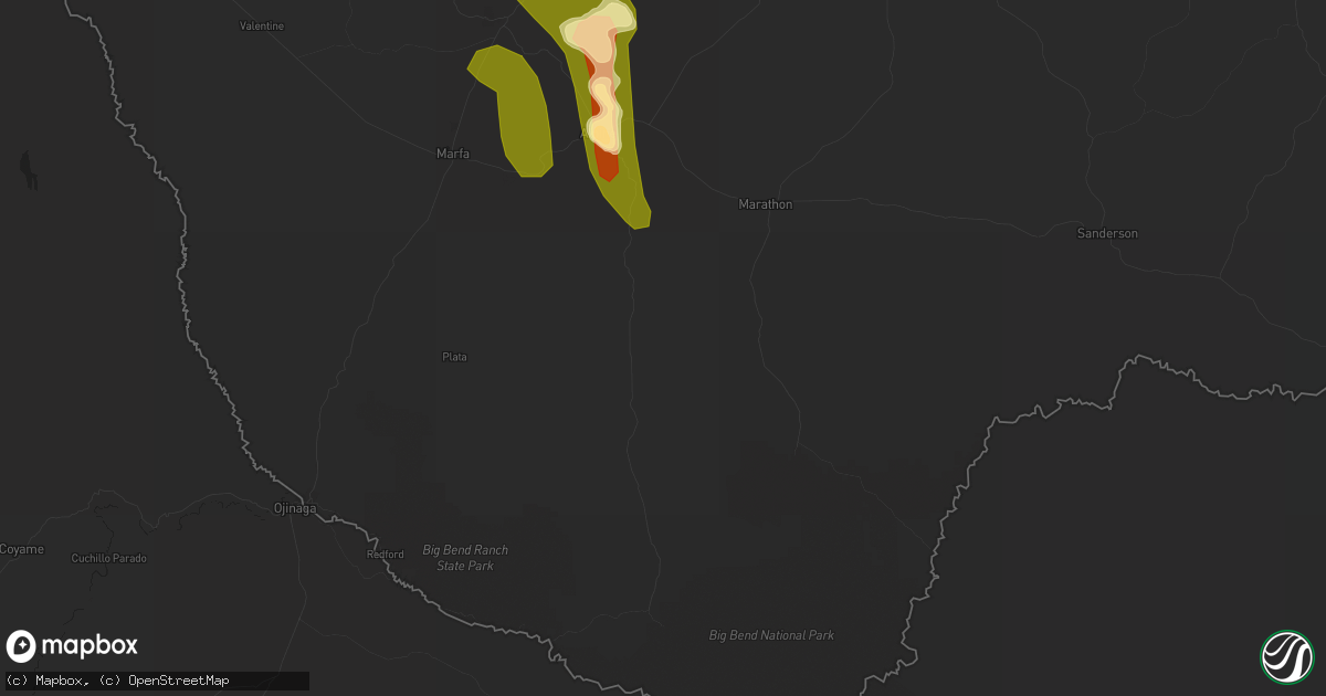 Hail map in Alpine, TX on June 21, 2013